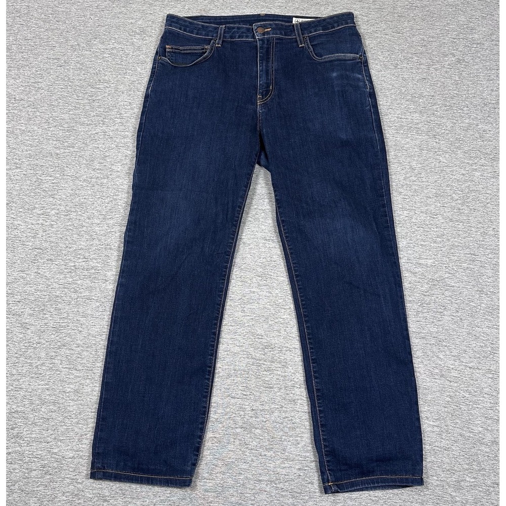 Aviator Jeans Mens Size 34x29 Dark Indigo Denim Straight Fit Stretch USA Made